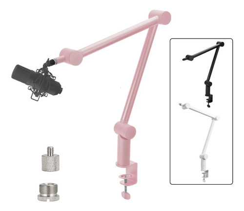 Soporte Brazo Para Micrófono Boom Audio Estudio Bomge 808 Color Rosa