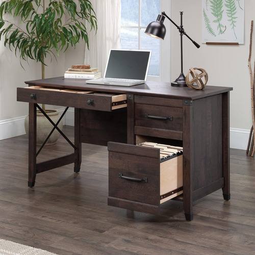 Escritorio De Madera Sauder Carson Forge; Cedro Rústico