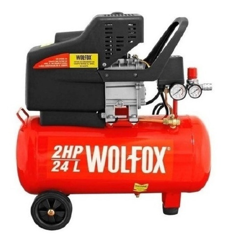 Compresor Aire 24lts 2.5hp Profesional 2 Salidas Aire Wolfox