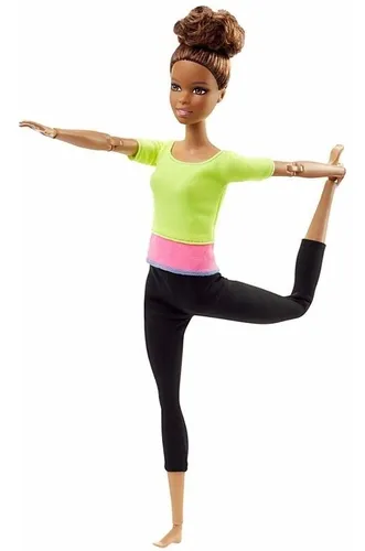 Boneca Barbie Articulada Morena Top Yoga Asha Made To Move