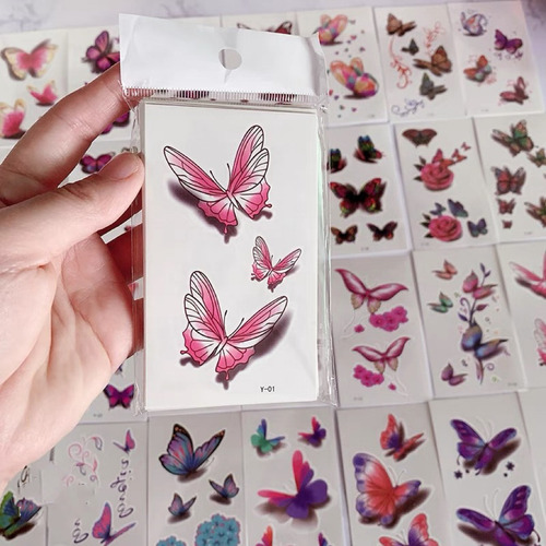 Tatuaje Temporal Mariposas 30 Plantillas Tatto Cuello Brazo Color Butterflies Butterflies