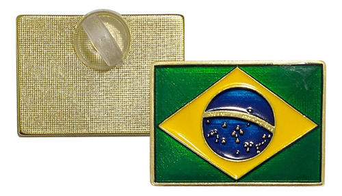 Pin Boton Broche Bandeira Do Brasil 25x17 - 30 Und