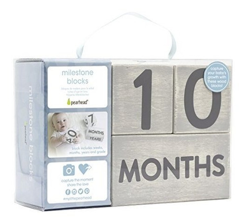 Pearhead Wooden Age Blocks Foto De Bebe Compartir Milestone