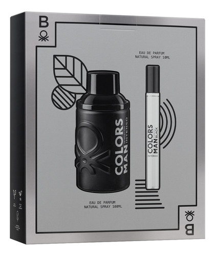 Conjunto Masculino Benetton Colors Black Intense Edp 100 Ml + 10ml