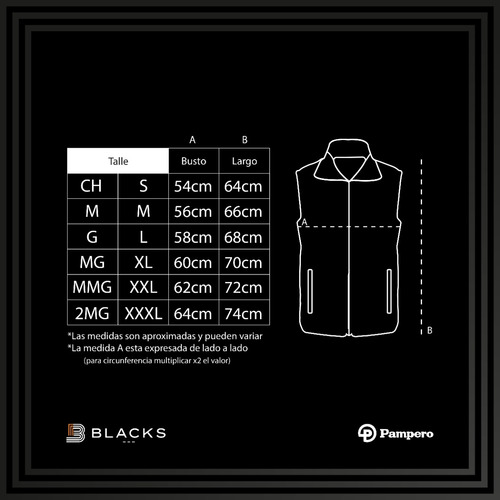 Chaleco Softshell Pampero Impermeable Talle S Al Xxxl