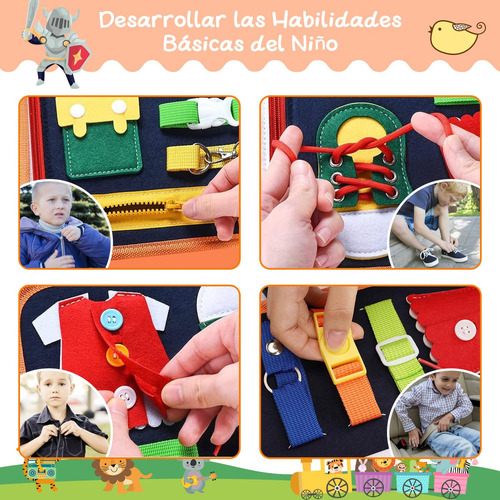 .r0x Libro Sensorial, Tablero Montessori Ocupado, Juguetes /