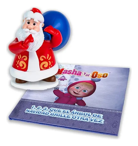 Coleccion Masha Y El Oso - Libro + Muñeco - Variantes | Que El Arbol De Navidad Brille Otra Vez