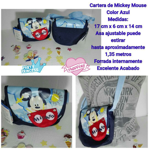 Bolsito Cruzado Tipo Bandolero Mickey Y Minnie Cartera