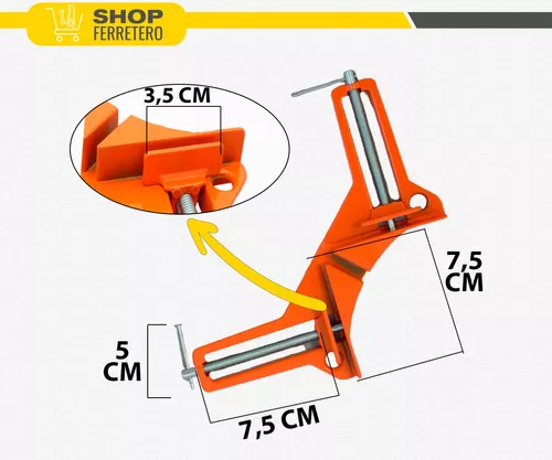 Sargento prensa carpintero angulo de escuadra 90° Doble 75 Mm -  Oportunidades Vip Venta por menor y mayor de productos electrónicos, bazar,  libreria, decoración, oficina y deportes, multirubro, Buenos Aires,  Argentina