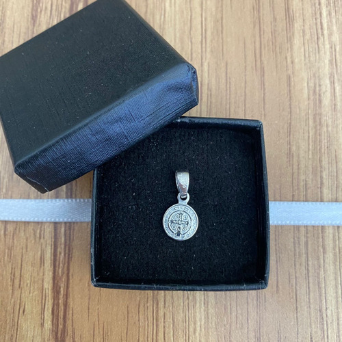 Dije Medalla San Benito De Plata 925 Mini 8mm Agálea