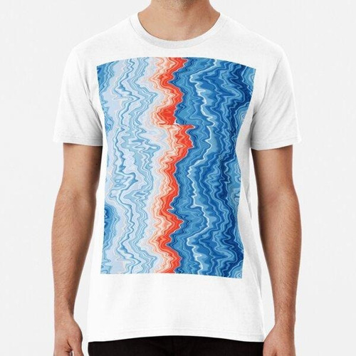 Remera Red White  Blue Wave Stripes Mashed  Algodon Premium 