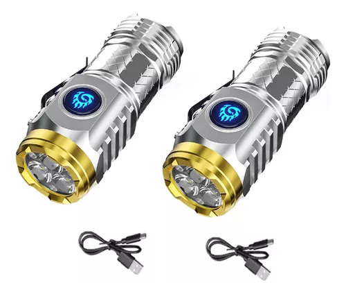 Mini Flash Super Power Led De Tres Ojos, 2 Piezas