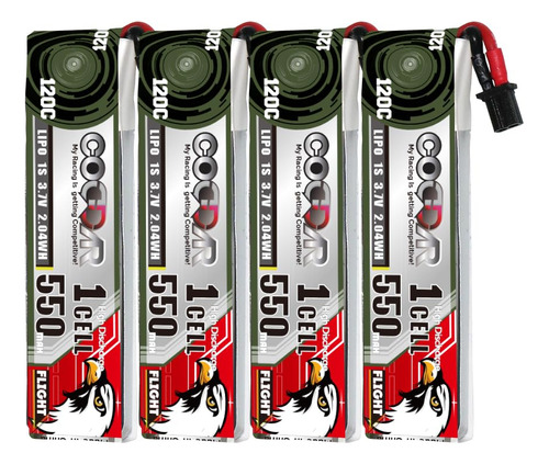 Coddar 4 Paquetes 550mah 1s Lipo A30 3.7v 120c Bateria Lipo 