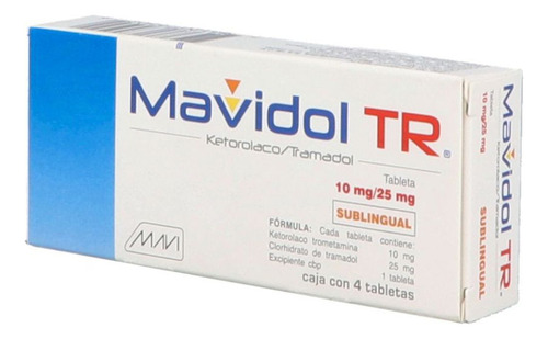 Mavidol Tr Sublingual 10 Mg/25 Mg 4 Tabletas