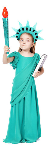 Halloween Lady Liberty Cos Disfraces Antigua Griega Niñas Vestidos Antigua Túnica Romana
