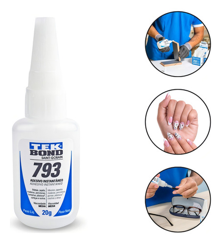 Super Cola Adesiva Multiuso Instantânea Tekbond 793 20g
