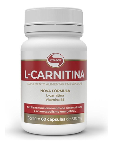 L-carnitina 60 Cap Vitafor Sabor Sem sabor