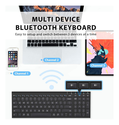 Teclado Bluetooth Recargable Para Pc Iclever