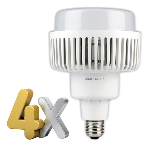 Pack 4 Unidades Lámpara 100w Led Alta Potencia E40 Luz Fría