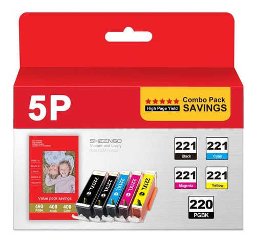 S De Tinta Compatible 220 Y 221 De   Canon Pgi220/cli22...