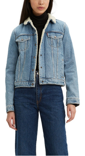 Chaqueta Mujer Con Sherpa Azul Levis