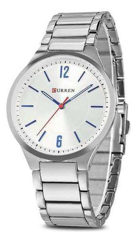 Reloj deportivo analógico Curren 8280 plateado para hombre