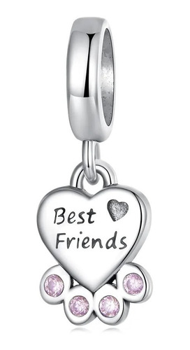 Dije O Colgante Plata S925 Fementi Best Friends Huella