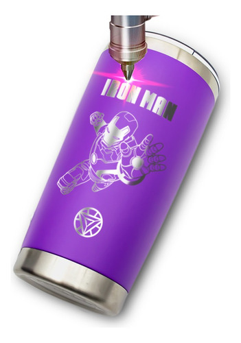 Termo Yite Morado 500 Ml Diseño Iron Man