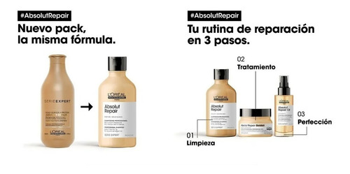 Imagen 5 de 5 de Shampoo L'oréal Professionnel Serie Expert Absolut Repair En Botella De 300ml Por 1 Unidad
