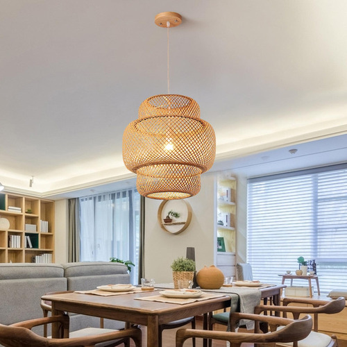 Candelabro Tejido Colgante Lámpara De Techo Cafés Pasillo