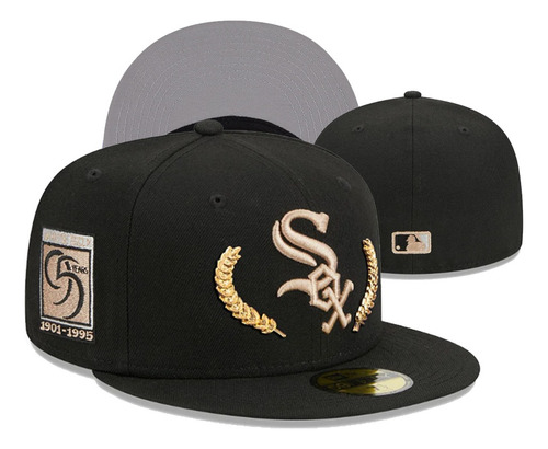 Gorra Béisbol,5a Mlb Of The Ball Of Bordado De Oro Negro I3u