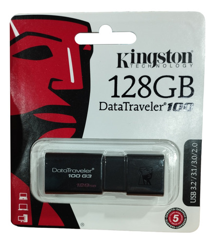 Pendrive Kingston Datatraveler 128 Gb Pen Drive 128gb Negro