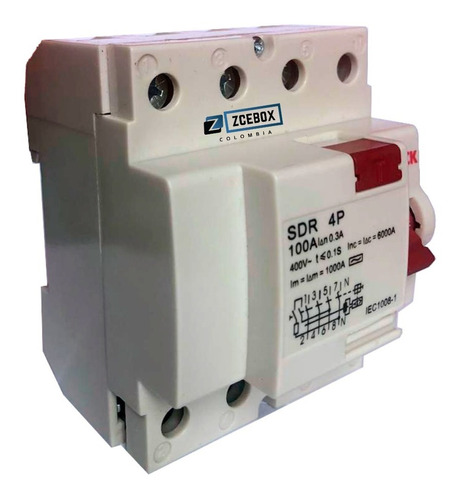 Interruptor Diferencial Breaker 4x100a 30ma 3 Fases + Neutro