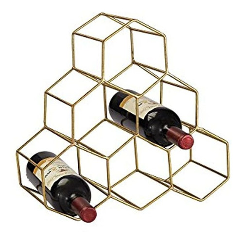 Botellero Hexagonal Para Estudio Color Dorado