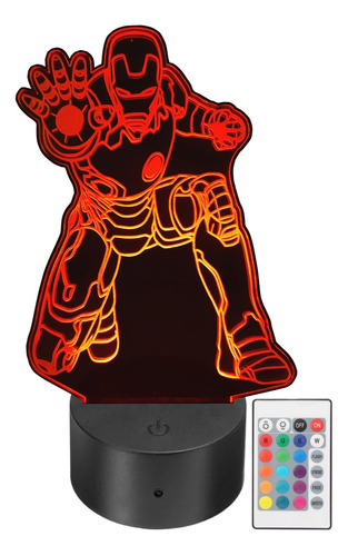 Lámpara Led Iron Man Avenger Marvel Rgb Personalizada