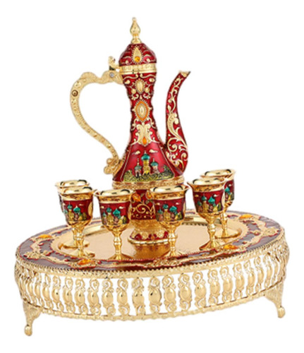 Juego De Taza De Café Y Tetera Turca, Juego De Rojo