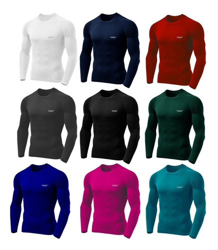 Kit 10 Camisetas Térmicas Masculina Segunda Pele Camisa Uv50