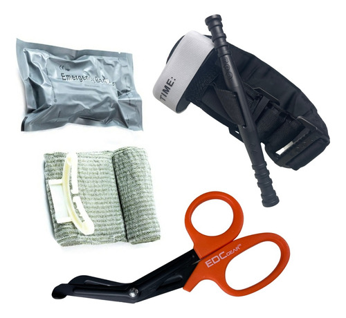 Kit Aph Tático Torniquete + Bandagem Israelense 6° + Tesoura