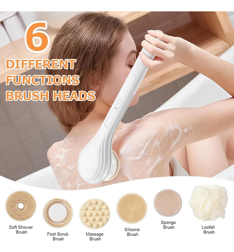 Cepillo Corporal Eléctrico Recargable Para Ducha, Cepillo De