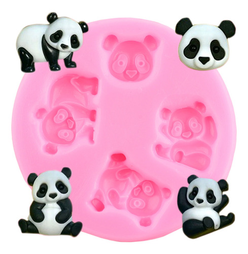 1pcs Molde De Silicona Panda Fondant Chocolate Pasta Resina