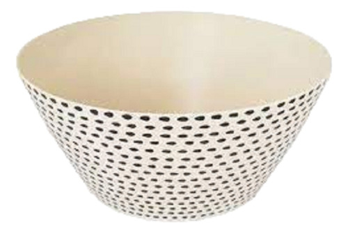 Ensaladera Bowl Redondo De Fibra De Bambu Dots Linea 24x12cm