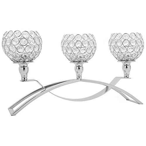 Vidisan Candelabros De Cristal Para Mesa De 3 Brazos, Candel