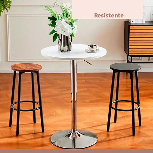 Banco Taburete De Bar Elipse Industrial Asiento De Madera