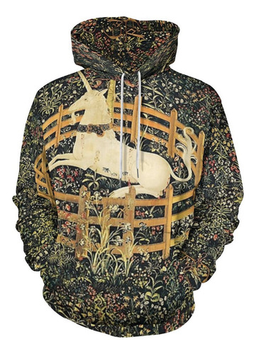 Sudadera Con Capucha 3d De Moda El Unicornio Está En Cautive