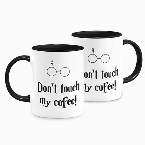 Caneca Harry Potter Don't Touch My Coffee Alça Preta