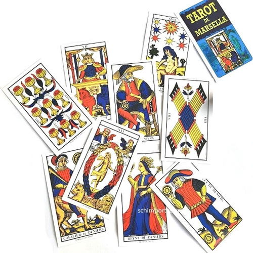 Imagen 2 de 5 de Tarot De Marsella ( Color ) + Pulsera Obsidiana San Benito