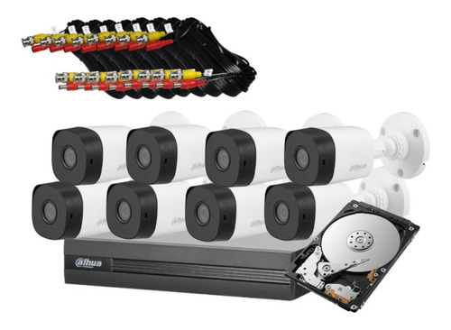 Kit Videovigilancia Cctv Dahua Xvr1b08kit8 8cam 2mp + 3tb