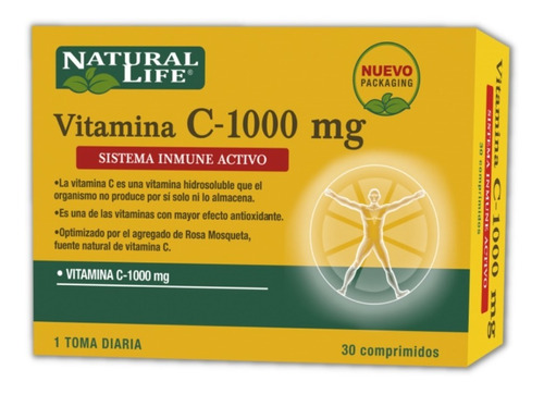 Vitamina C 1000 Mg Natural Life X30 Tabletas