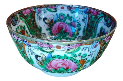 Bowl Cuenco Chino De Colección  Familia Rose Canton Antiguo