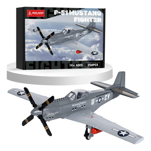 Boolakos P-51 Mustang Fighter Bomber - Juego De Bloques De C